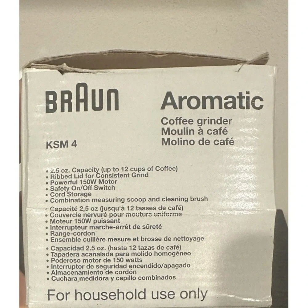 Braun Aromatic Coffee Grinder Gourmet Edition KSM-4 2.5 oz Box & Instructions - Picture 10 of 14